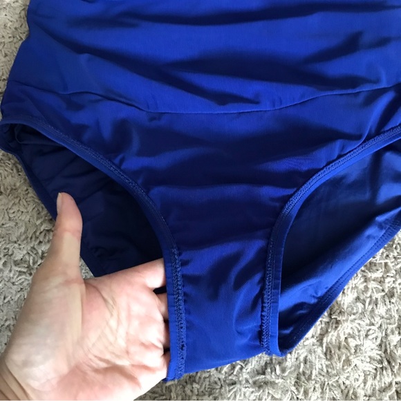 Jantzen Royal Blue 1-pc Bathing Swimsuit Body Slimming tummy control Size 12 - Picture 12 of 16